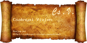 Csaknyai Vivien névjegykártya